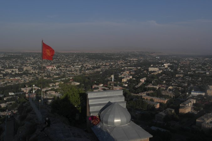 City of Osh, a view from Suleiman Mountain. 