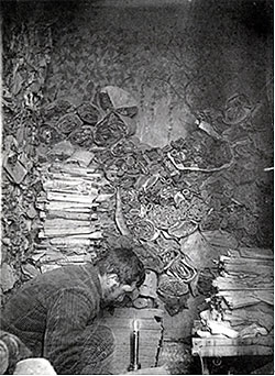 French Sinologist, Paul Pelliot in the library cave. 1908.